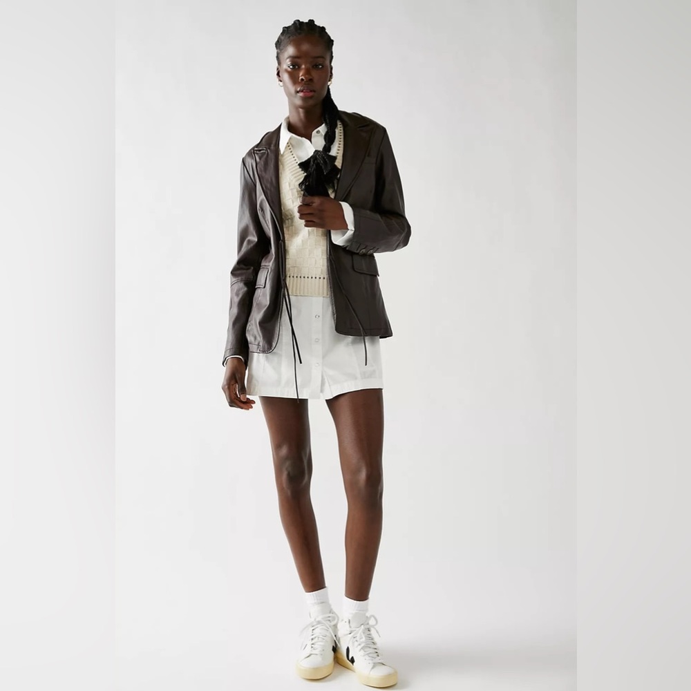 FREE PEOPLE Thea ivory shirt Minidress Size Medium - Picture 15 of 15